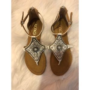 XOXO White and Silver Sandals
